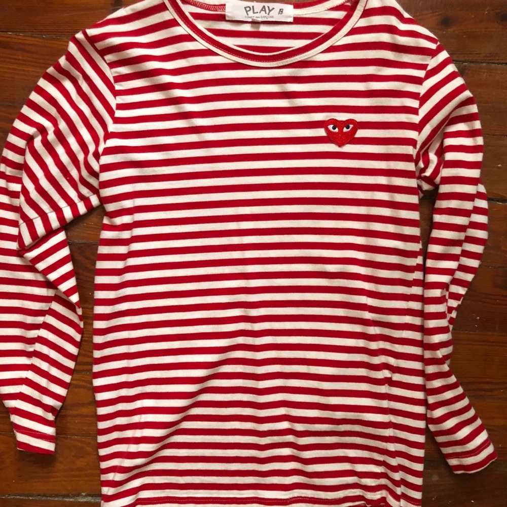 PLAY Comme des Garçons long sleeve stripe tee